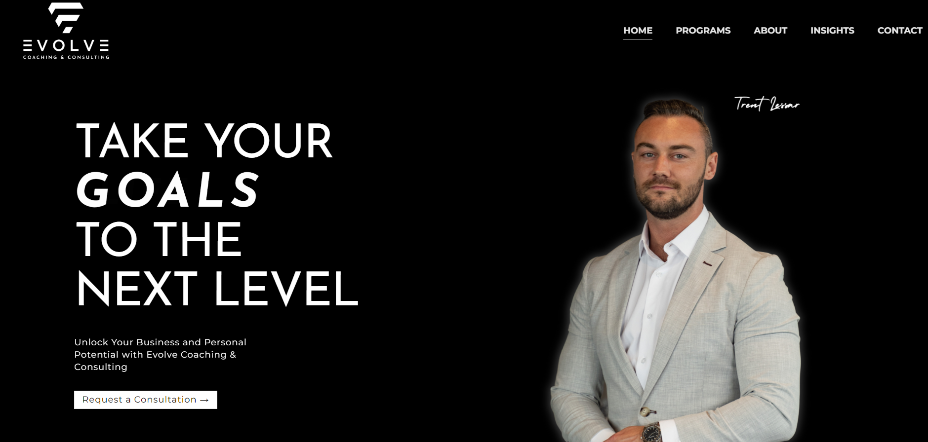 Evolve Coaching Consulting website